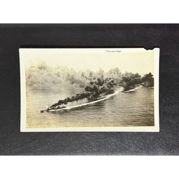 WWI Naval Warship Photograph – US Navy - Smoke Screen at Sea - Manoeuvres - Picture 6 of 6